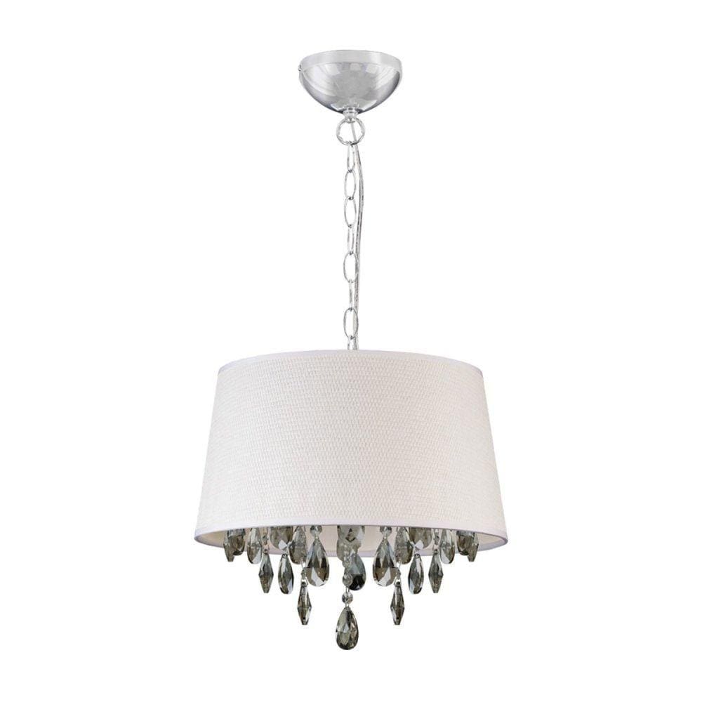 Pendente Panamá 34cmx40cm 3XE27 Sem Cristais Branco