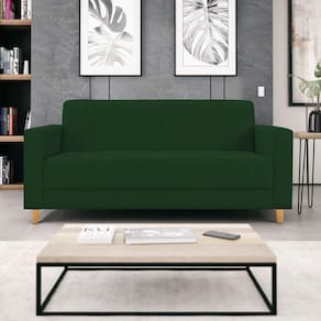 Sofá 2 Lugares 180cm Suede Dallas Maranata Estofados Verde