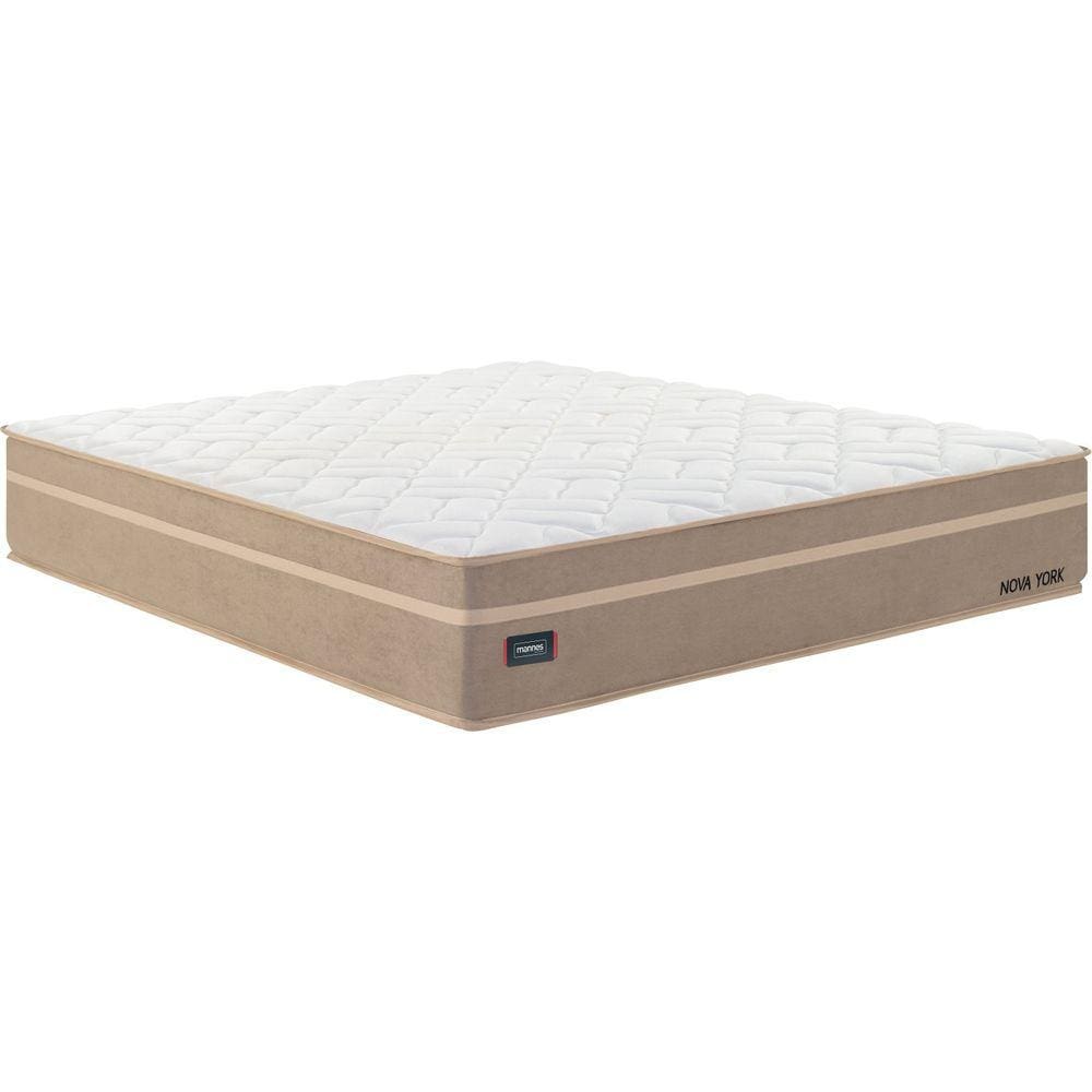 Colchão Super King Molas Ensacadas 193x203x32cm New York Mannes Branco/Bege