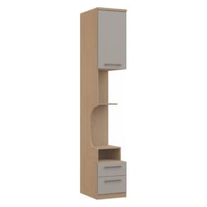 Módulo Mesa de Cabeceira 1 Porta 2 Gavetas Elegance Móveis Castro Angelin/Níquel