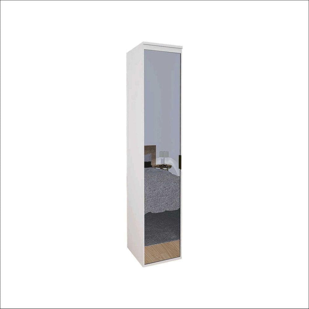 Módulo 450 mm 1 Porta de Espelho com Prateleiras Belmax Branco