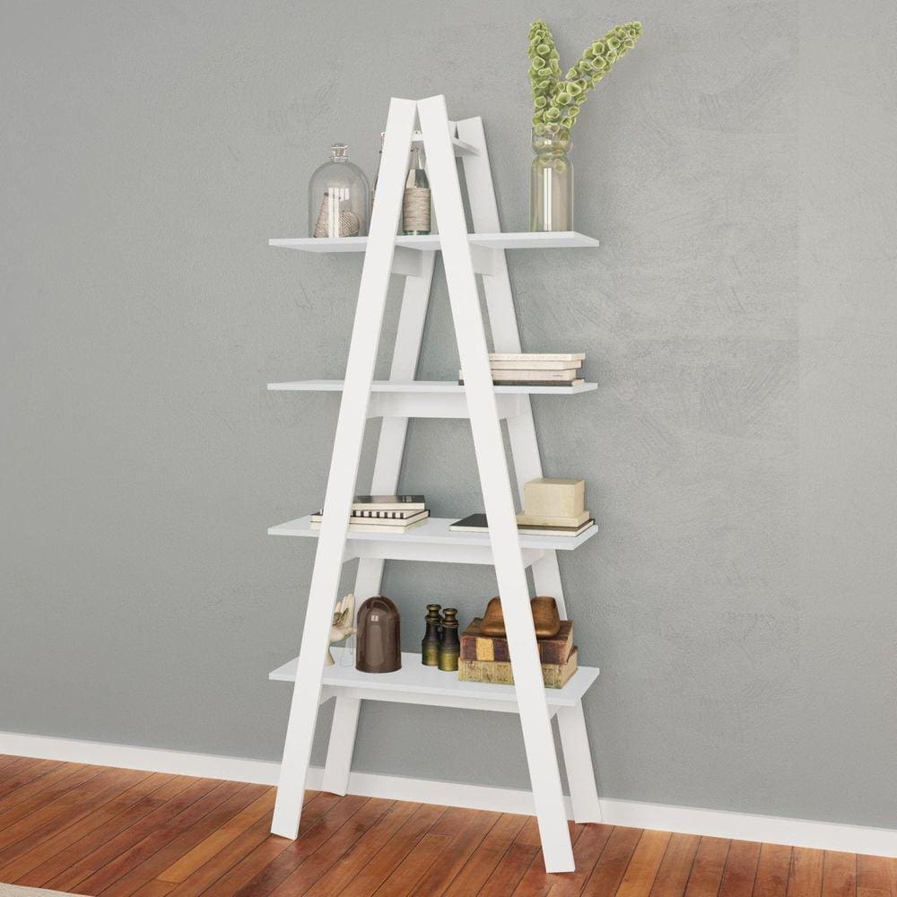 Estante 4 Prateleiras Escada RT3048 Movelbento Branco