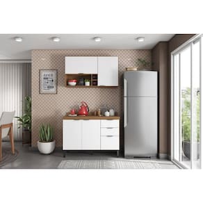Cozinha Compacta Firenze 02 Peças 05 Portas 02 Gavetas Demóbile Amendola Touch/Branco