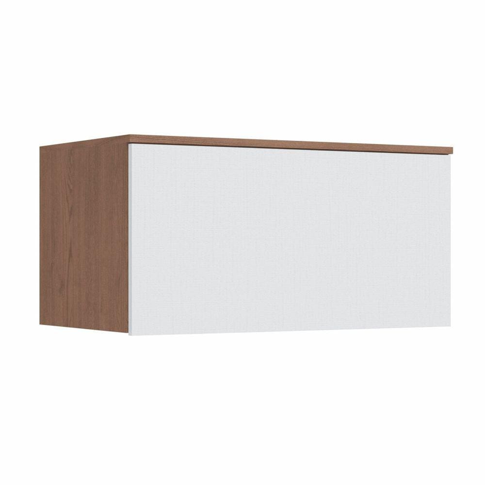 Módulo Aéreo 1 Porta Basculante Requinte+ Móveis Castro Macadâmia/Branco Line