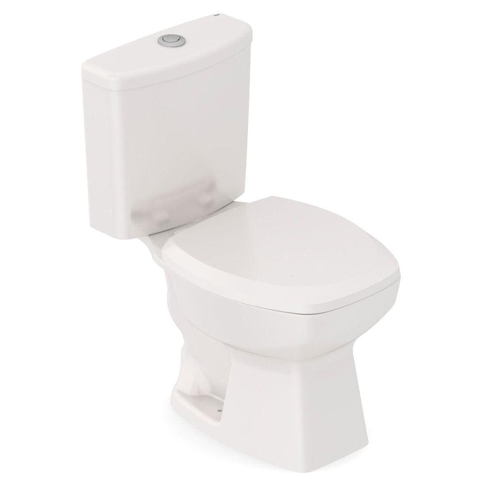 Kit Vaso Sanitário com Caixa Acoplada e Assento Soft Close Thema Incepa Biscuit Brilhante