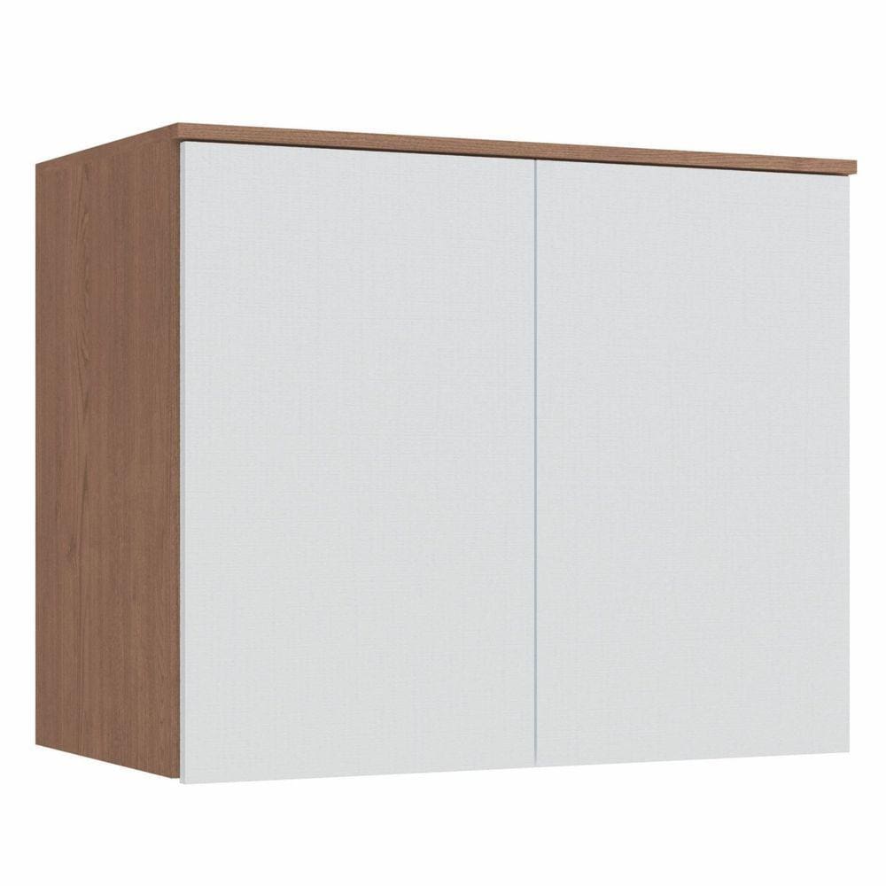 Módulo Aéreo 2 Portas Requinte+ Móveis Castro Macadâmia/Branco Line