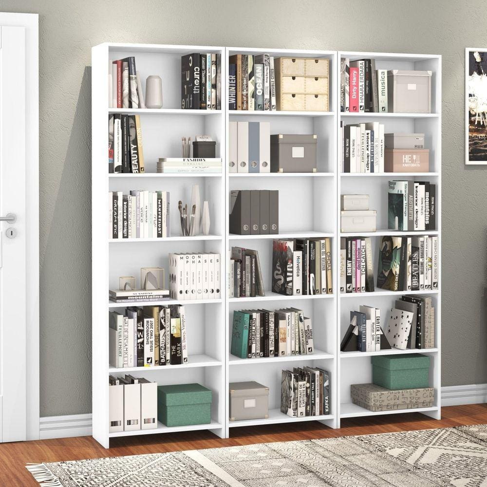 Conjunto 3 Estantes para Livros LV200 DJD Móveis Branco