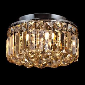 Plafon Sobrepor de Cristal Kri 20cmx25cmxx Bella Iluminação Âmbar