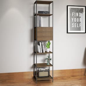 Estante para Livros Multiuso Industrial 3 Gavetas 5 Prateleiras Artesano Vermont/Preto