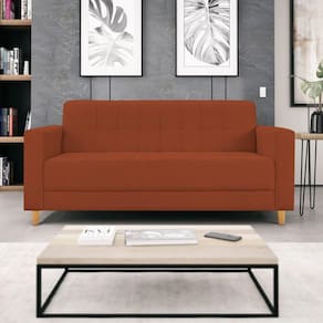 Sofá 2 Lugares 180cm Suede Dallas Maranata Estofados Terracota