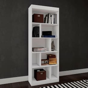 Estante Livreiro 4 Prateleiras LV300 DJD Móveis Branco