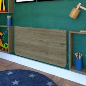 Mesa Infantil Dobrável 60cm Canto Arredondado Carvalho