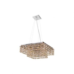 Pendente Cristal Quadrado 25x25x11cm 4 Luzes G9 GPMIA252504PDV2 Bronzearte Âmbar