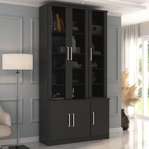 Estante para Livros 6 Portas Moderno Foscarini Preto