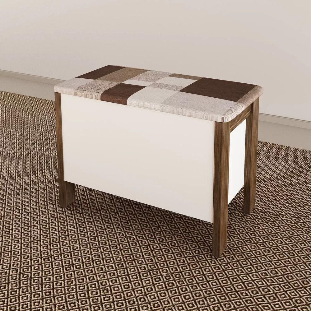 Puff Baú Az1013 Tecno Mobili Branco/Preto Onix