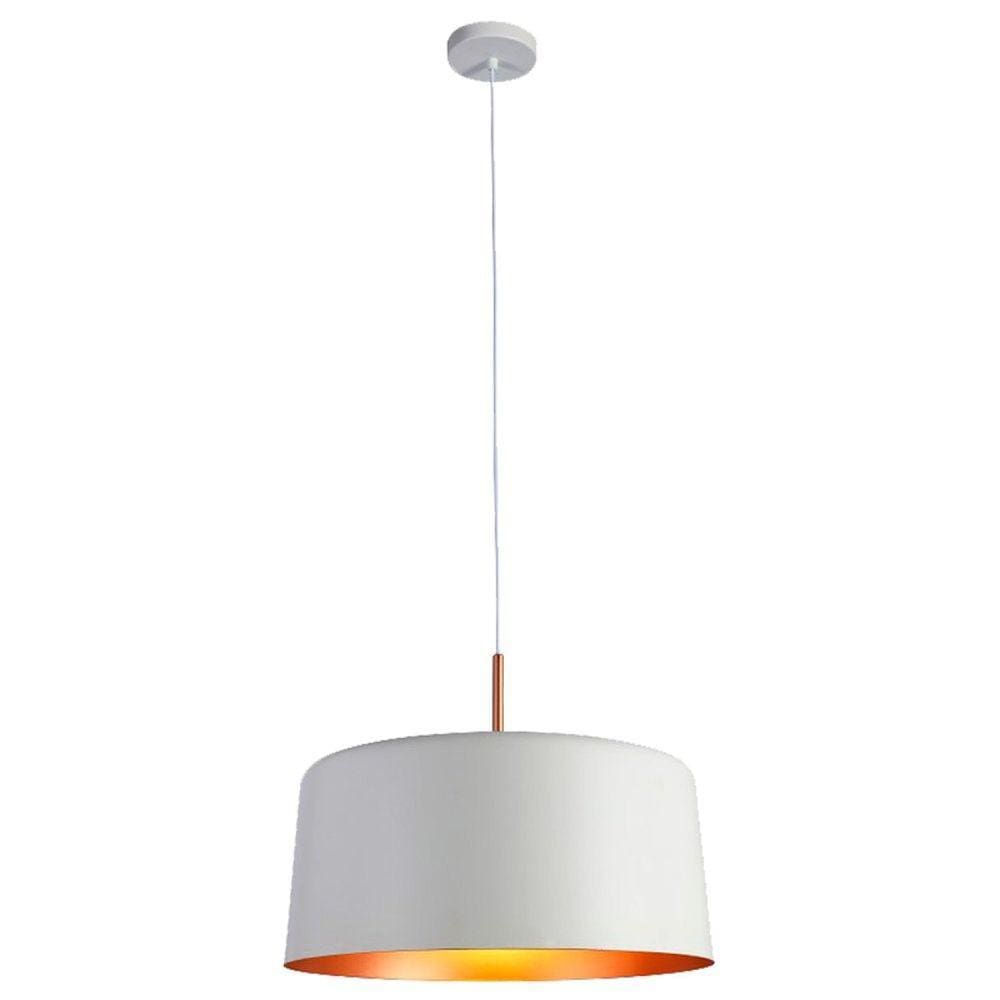 Luminária Pendente 1 Foco 40w HM035WE Bot Bella Iluminação Branco/Cobre