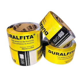 Pacote com 4 Rolos de Duralfita 48mm x 25m Gib Alumínio