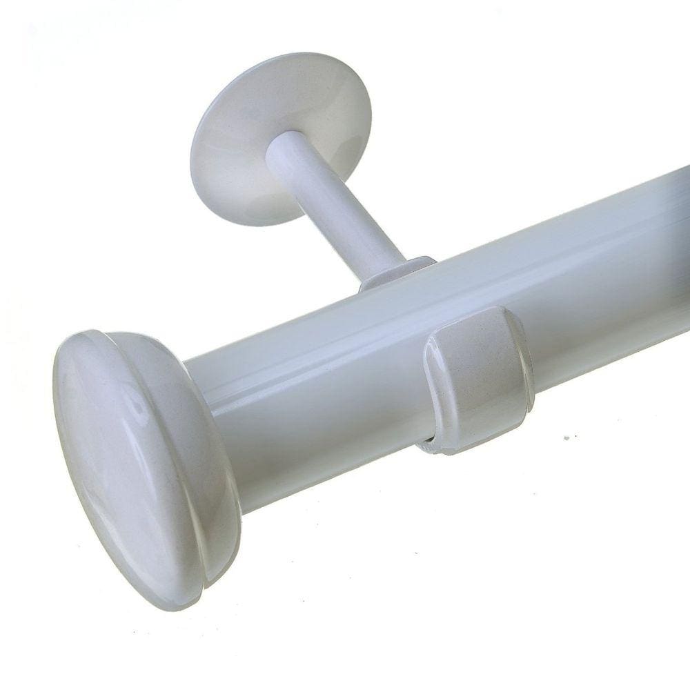 Kit Varão de Cortina 28mm 3m Ponteira Meia Lua Couselo Branco