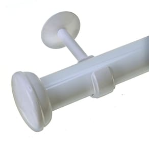 Kit Varão de Cortina 28mm 3m Ponteira Meia Lua Couselo Branco