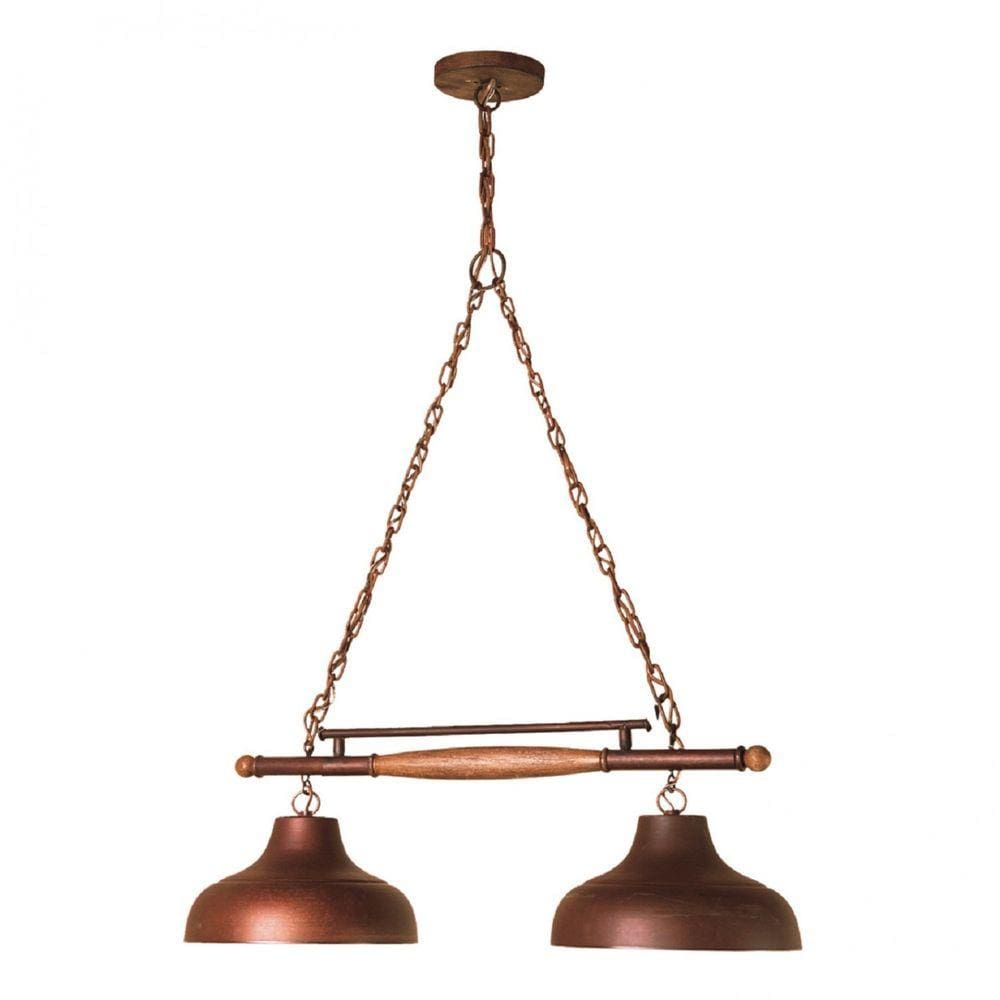 Pendente Trilho Billiar 2L Estância Madelustre Marrom