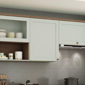 Armário Aéreo Para Cozinha 1 Porta Provençal Iluminata Genialflex Verde Mint