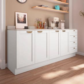 Cozinha Modulada 2 Peças com Tampo 2 Balcões Arizona CabeCasa MadeiraMadeira Branco