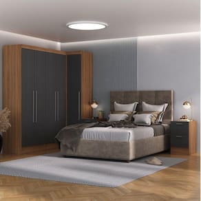 Guarda-Roupa Modulado Viena 5 Portas 8 Gavetas 5 Peças Espresso Móveis Nogal/Grafite