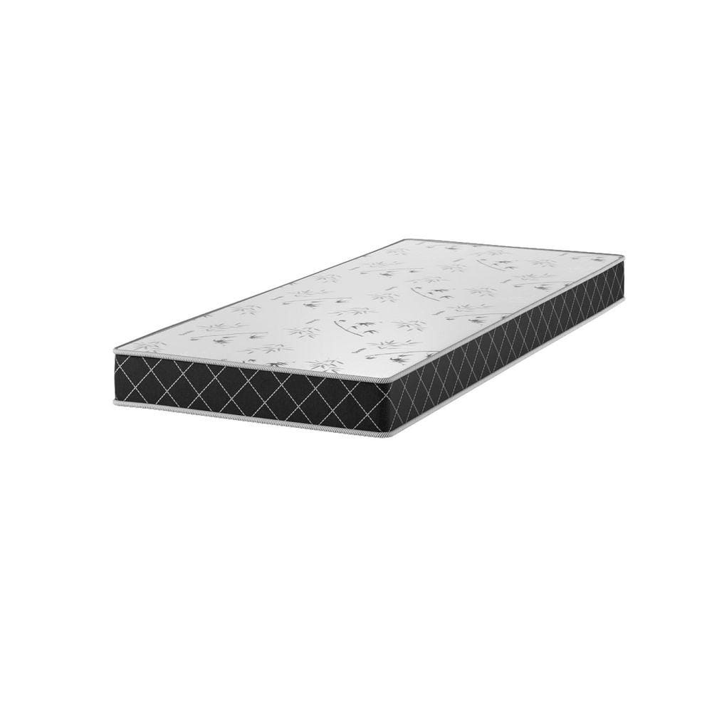 Colchão Solteiro 188x78x12cm Espuma D20 Fusion Double Face Viero Xadrez Preto