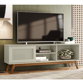 Rack Retrô para TV até 60 Polegadas 1 Porta Panama Olivar Móveis Off White
