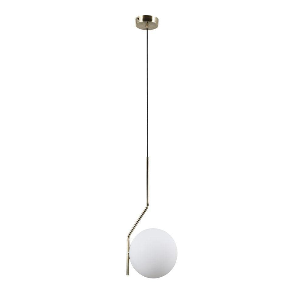 Pendente de Aço Aluminio e Vidro French Gold Viva Bella Iluminação French Gold/Branco