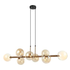 Pendente Abaporu de Metal e Vidro Champagne Bella Iluminação Bronze/Champagne