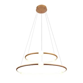 Lustre Pendente Lúmens Nébula 80W 3000k Bella Iluminação Dourado