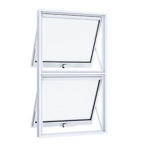 Janela de Aluminio Maxim-ar Duplo 118x60cm Lucasa Alumínios Branco