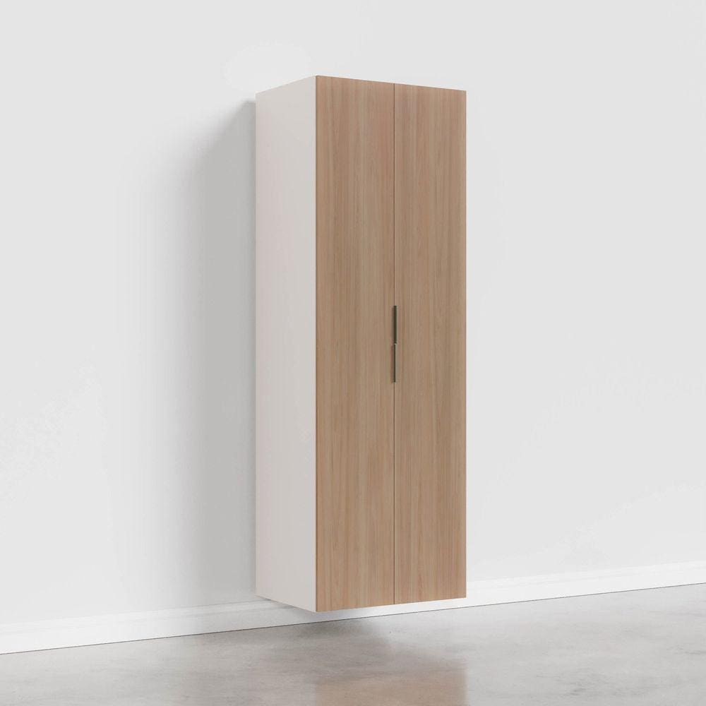 Armário Multiuso 2 Portas 70cm sem Rodapé Ipanema Cabecasa Madeiramadeira Acácia/Branco
