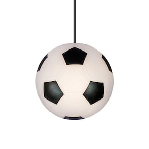 Luminária Pendente Decorativa Bola Branco e Preto