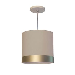 Luminária de Teto Pendente Tom Luz Iluminação Cinza/Faixa Bronze