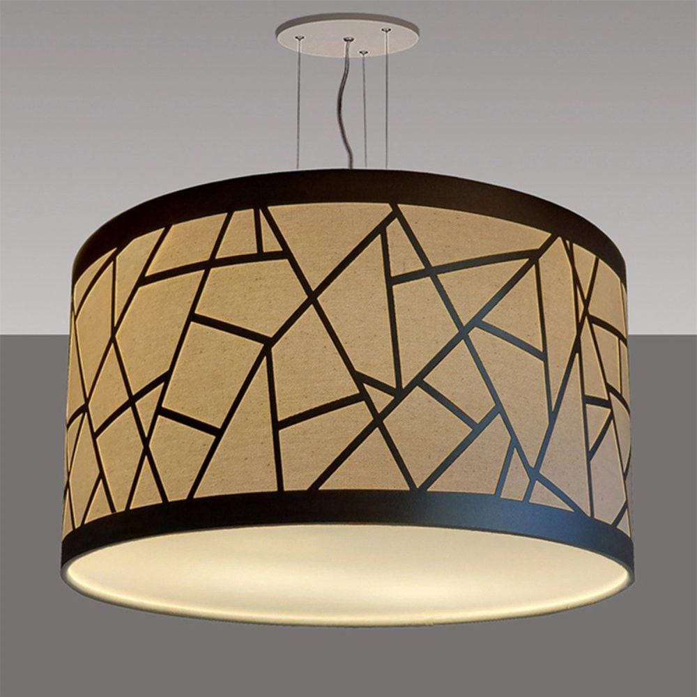 Luminária de Teto Pendente Tom Luz Iluminação Cru/Bronze