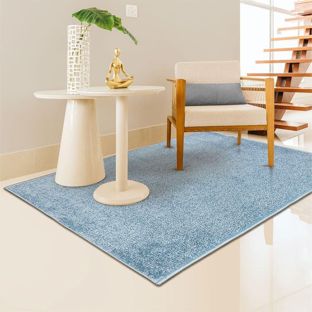 Tapete 100x150cm Relex N Tapetes São Carlos Azul Aquamarine