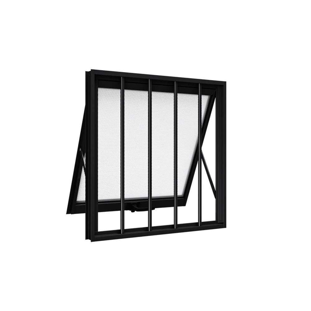 Janela de Aluminio Maxim-ar com Grade 60x60cm Lucasa Preto