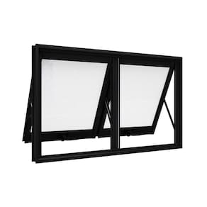 Janela de Aluminio Maxim-ar Duplo Horizontal 60x118cm Lucasa Preto