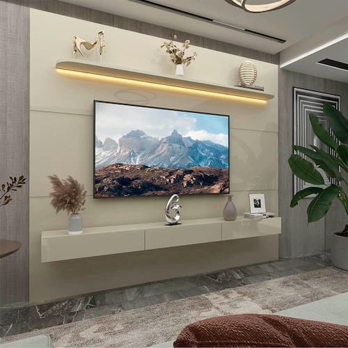 imagem-Home Para Tv Até 75 Polegadas Com Led Nobre Royal 220 Off White - Gelius