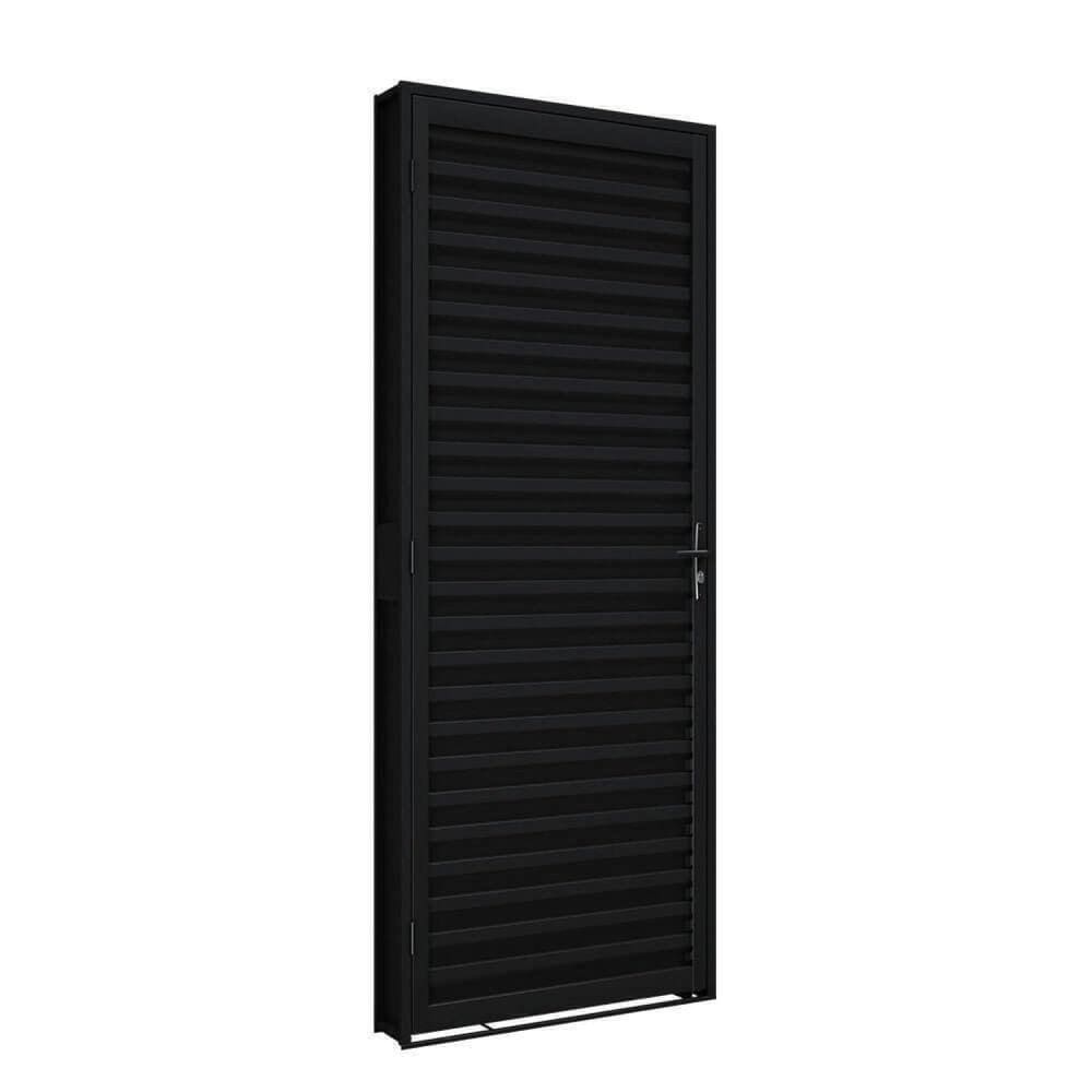 Porta de Aço de Giro Laminada 215x85cm Aço Pronto Riobras Preto
