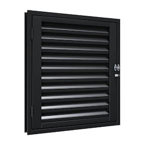 Porta de Aço de Giro para Alçapão com Porta Cadeado 60x60cm Aço Pronto Riobras Preto