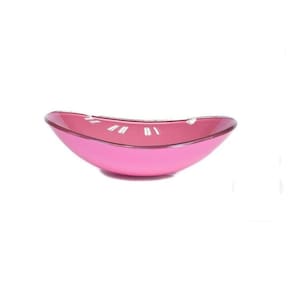Cuba de Vidro para Lavatório Oval 55cm Rosa