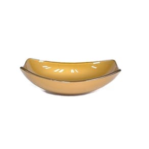 Cuba de Vidro para Lavatório Oval Chanfrada 51cm Dourado Real