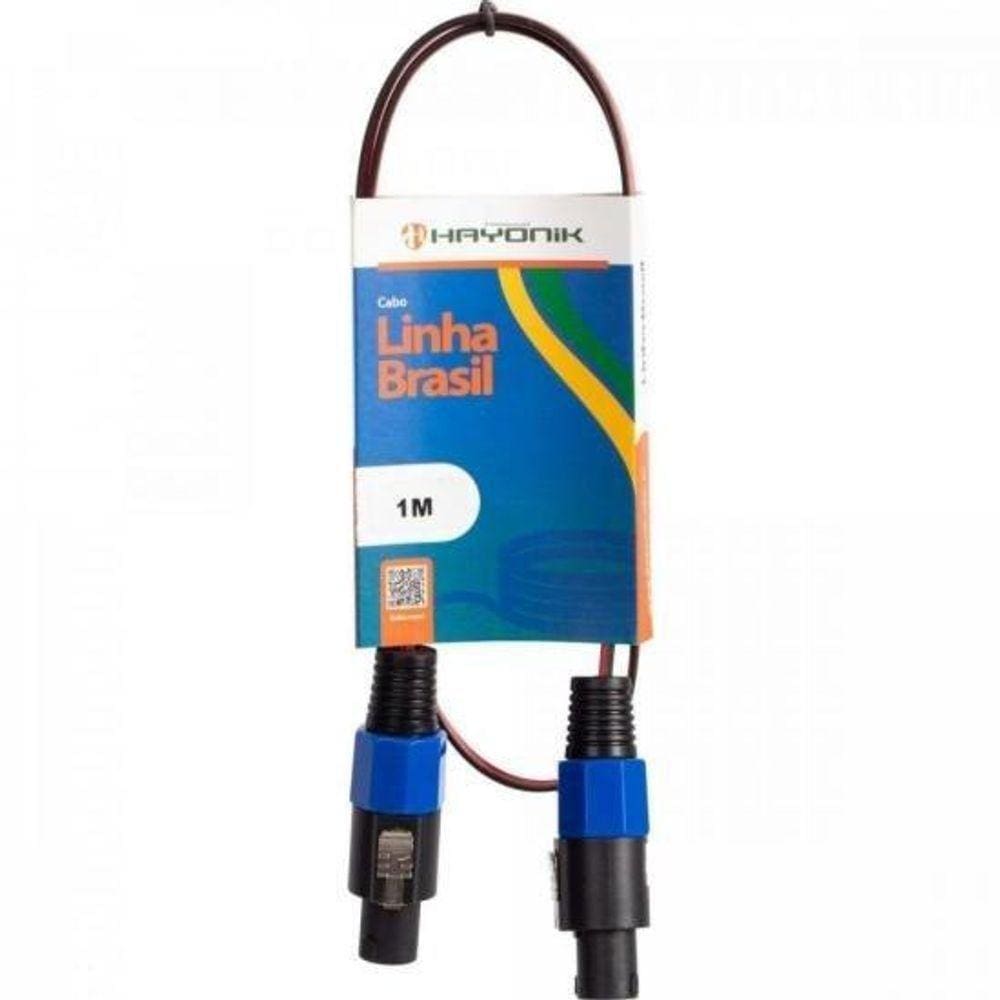 Cabo Speakon (macho X Macho) 1mt Linha Brasil Hayonik [f003]