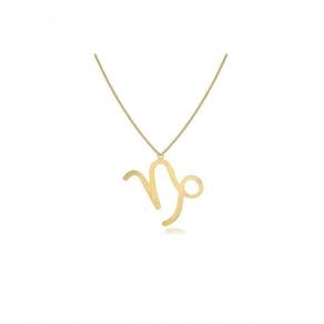 Colar Personalizado Signo De Capricórnio Folheado Em Ouro 18k [f027]