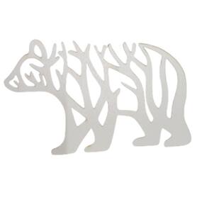 Urso Decorativo Raizes Mdf 3mm Branco 19x11 Cm [f031]