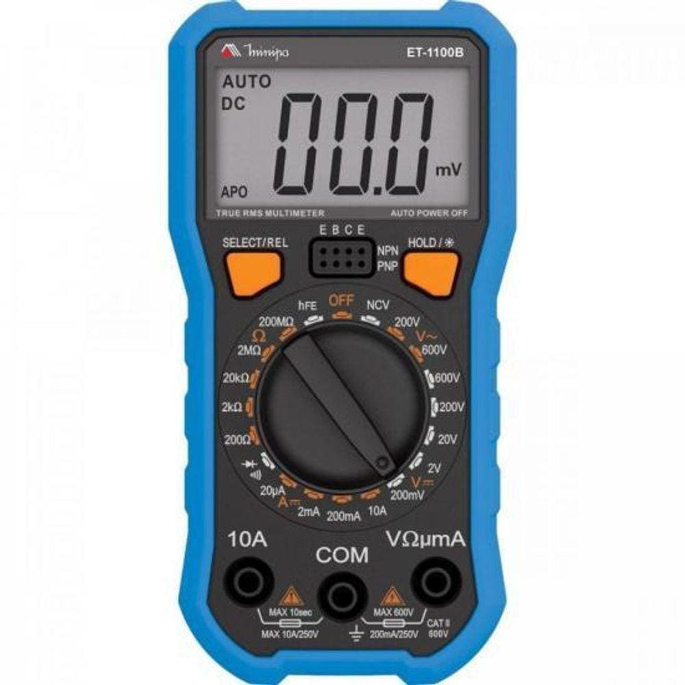 Multimetro Digital Et-1100b Azul-preto Minipa [f002]