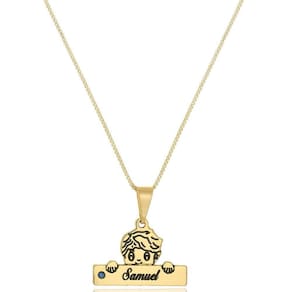 Colar Personalizado Menino Com Nome Folheado Em Ouro 18k [f027]